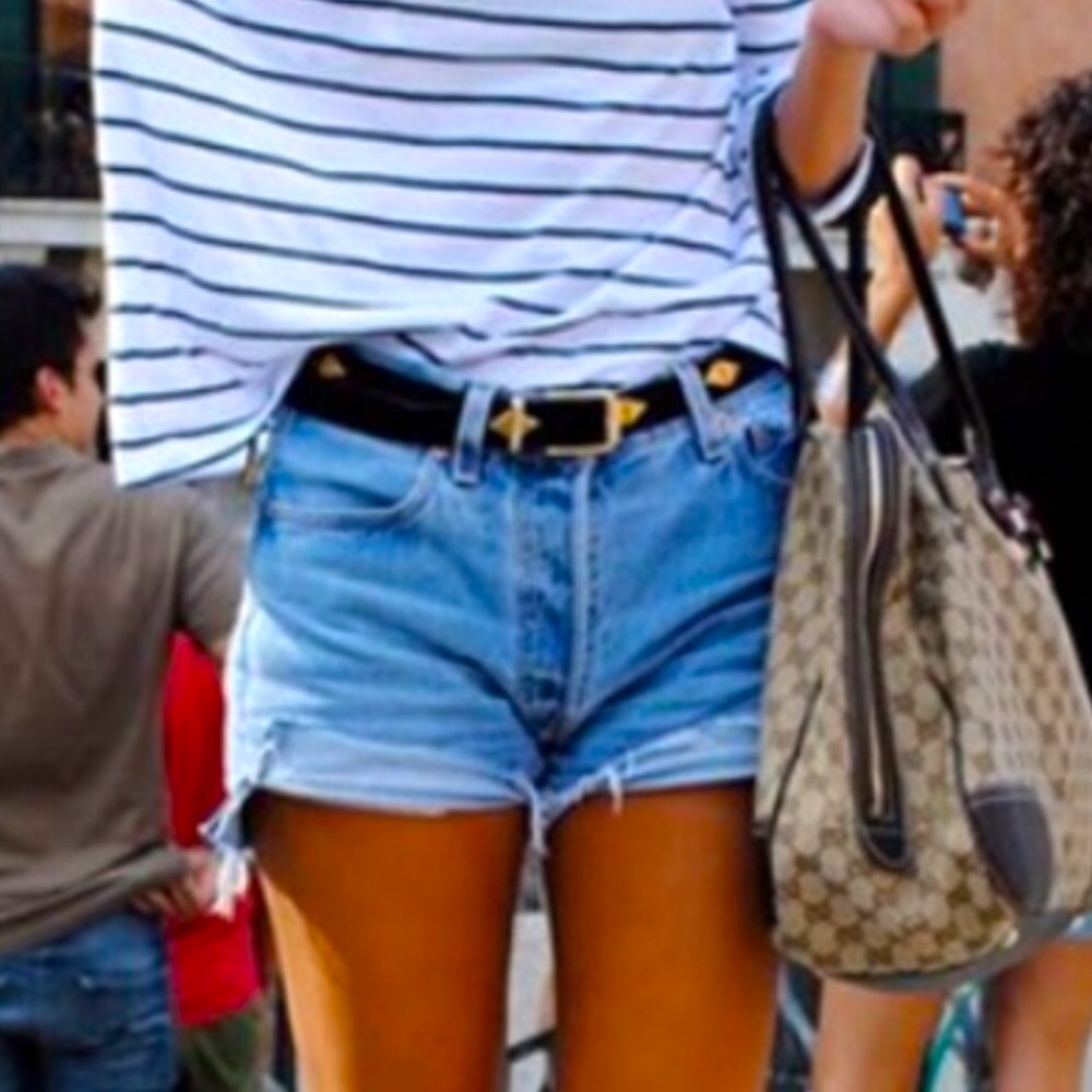 7 FOR ALL MANKIND “A” Pocket Cut Off Jean Shorts